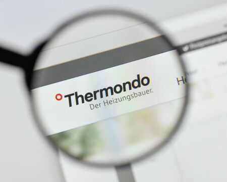 Milan, Italy - August 20, 2018: Thermondo website homepage. Thermondo logo visible.のeditorial素材
