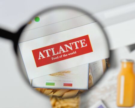 Milan, Italy - August 20, 2018: Atlante website homepage. Atlante logo visible.のeditorial素材
