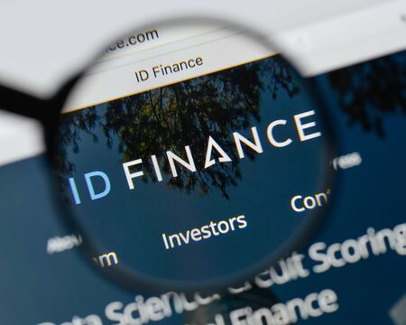 Milan, Italy - August 20, 2018: ID Finance website homepage. ID Finance logo visible.のeditorial素材