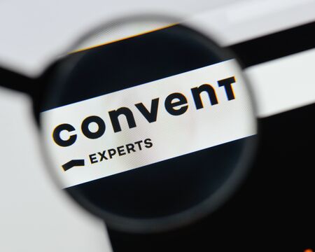 Milan, Italy - August 20, 2018: convent energy website homepage. convent energy logo visible.のeditorial素材