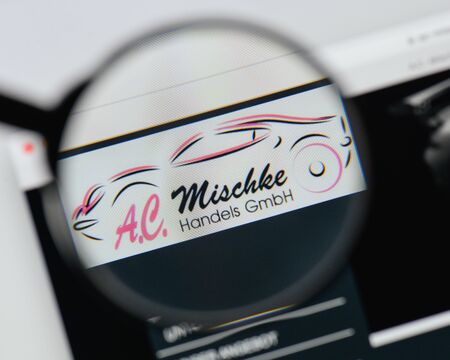 Milan, Italy - August 20, 2018: A. C. Mischke website homepage. A. C. Mischke logo visible.のeditorial素材