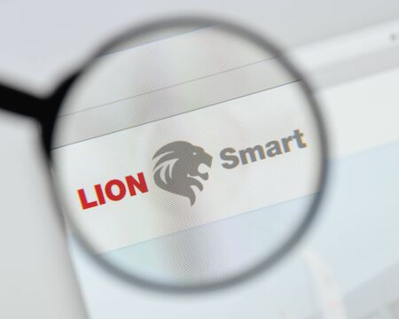 Milan, Italy - August 20, 2018: LION Smart website homepage. LION Smart logo visible.のeditorial素材