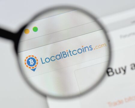 Milan, Italy - August 20, 2018: Localbitcoins website homepage. Localbitcoins logo visible.のeditorial素材