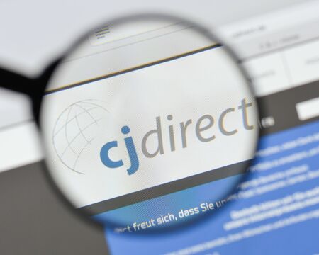 Milan, Italy - August 20, 2018: C & J Direct cj website homepage. C & J Direct cj logo visible.のeditorial素材