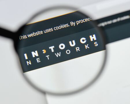 Milan, Italy - August 20, 2018: In Touch Networks website homepage. In Touch Networks logo visible.のeditorial素材