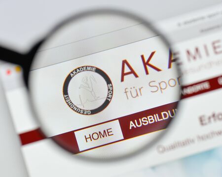 Milan, Italy - August 20, 2018: Akademie fuÌr Sport und Gesundheit website homepage. Akademie fuÌr Sport und Gesundheit logo visible.のeditorial素材