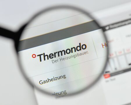 Milan, Italy - August 20, 2018: Thermondo website homepage. Thermondo logo visible.のeditorial素材