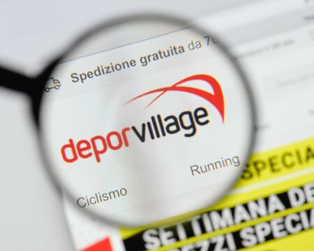 Milan, Italy - August 20, 2018: Deporvillage website homepage. Deporvillage logo visible.のeditorial素材