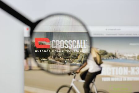Milan, Italy - August 20, 2018: Crosscall website homepage. Crosscall logo visible.のeditorial素材