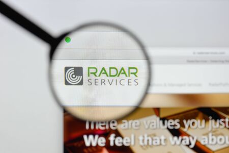 Milan, Italy - August 20, 2018: Radar Services Smart IT-Security website homepage. Radar Services Smart IT-Security logo visible.のeditorial素材