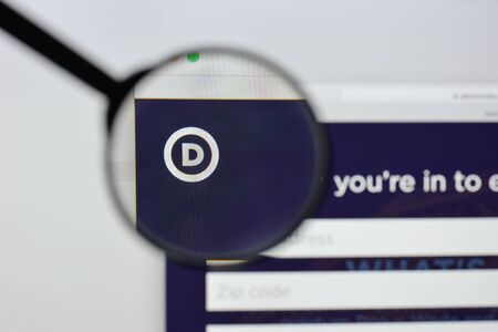 Milan, Italy - August 20, 2018: Democratic Party website homepage. Democratic Party logo visible.のeditorial素材