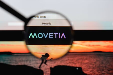 Milan, Italy - August 20, 2018: Movetia Digital website homepage. Movetia Digital logo visible.のeditorial素材