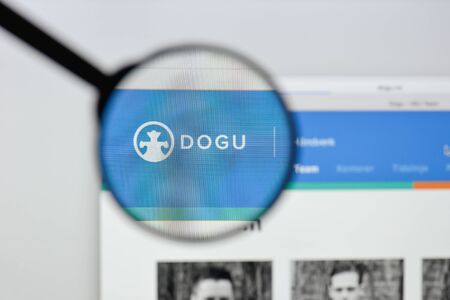 Milan, Italy - August 20, 2018: Dogu AS website homepage. Dogu AS logo visible.のeditorial素材