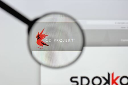Milan, Italy - August 20, 2018: CD PROJEKT website homepage. CD PROJEKT logo visible.のeditorial素材
