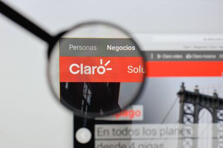 Milan, Italy - August 20, 2018: Claro Brasil website homepage. Claro Brasil logo visible.のeditorial素材