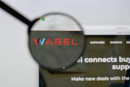 Milan, Italy - August 20, 2018: Wabel website homepage. Wabel logo visible.のeditorial素材