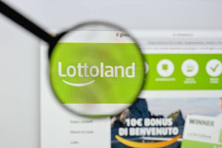 Milan, Italy - August 20, 2018: Lottoland website homepage. Lottoland logo visible.のeditorial素材