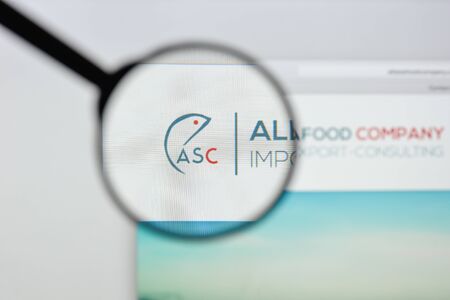 Milan, Italy - August 20, 2018: All Seafood Company website homepage. All Seafood Company logo visible.のeditorial素材