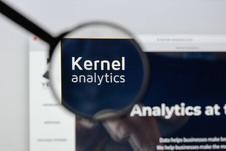 Milan, Italy - August 20, 2018: Kernel Analytics website homepage. Kernel Analytics logo visible.のeditorial素材