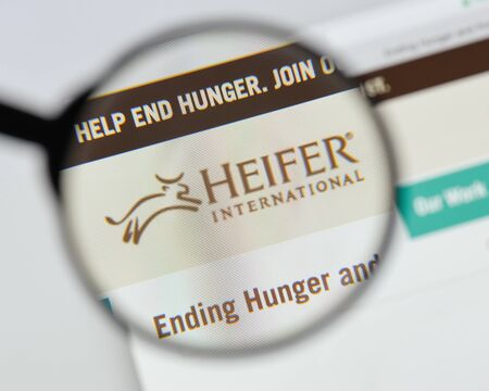 Milan, Italy - August 20, 2018: Heifer International website homepage. Heifer International logo visible.のeditorial素材