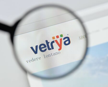 Milan, Italy - August 20, 2018: vetrya website homepage. vetrya logo visible.のeditorial素材
