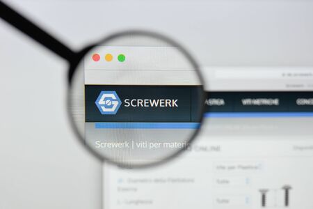 Milan, Italy - August 20, 2018: Screwerk website homepage. Screwerk logo visible.のeditorial素材