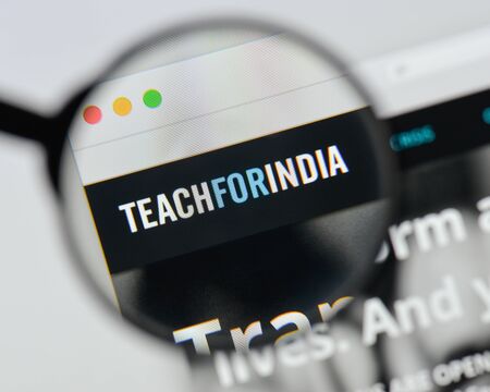 Milan, Italy - August 20, 2018: Teach For India website homepage. Teach For India logo visible.のeditorial素材