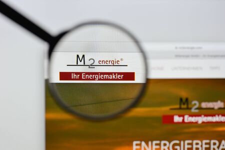 Milan, Italy - August 20, 2018: M2energie website homepage. M2energie logo visible.のeditorial素材