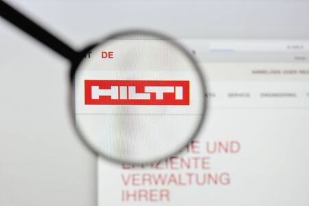 Milan, Italy - August 20, 2018: hilti website homepage. hilti logo visible.のeditorial素材