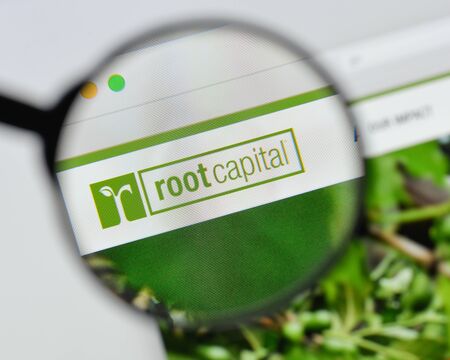 Milan, Italy - August 20, 2018: Root Capital website homepage. Root Capital logo visible.のeditorial素材