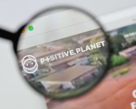 Milan, Italy - August 20, 2018: Planet Positive website homepage. Planet Positive logo visible.のeditorial素材