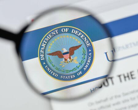 Milan, Italy - August 20, 2018: U.S. Dept of Defense website homepage. U.S. Dept of Defense logo visible.のeditorial素材