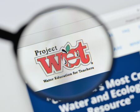 Milan, Italy - August 20, 2018: Project Wet Foundation website homepage. Project Wet Foundation logo visible.のeditorial素材