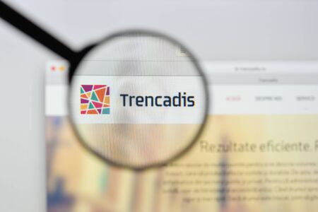 Milan, Italy - August 20, 2018: Trencadis website homepage. Trencadis logo visible.のeditorial素材