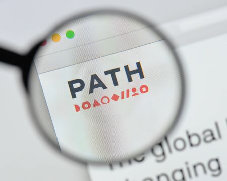 Milan, Italy - August 20, 2018: Path website homepage. Path logo visible.のeditorial素材