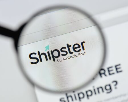 Milan, Italy - August 20, 2018: Shipster website homepage. Shipster logo visible.のeditorial素材