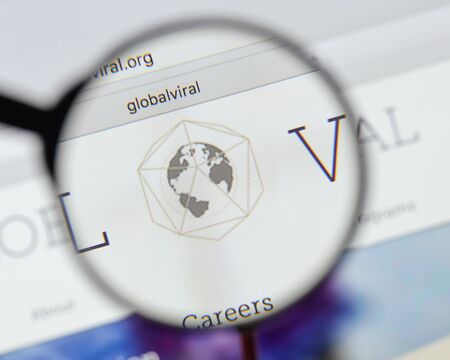 Milan, Italy - August 20, 2018: Global Viral Forecasting Initiative website homepage. Global Viral Forecasting Initiative logo visible.のeditorial素材