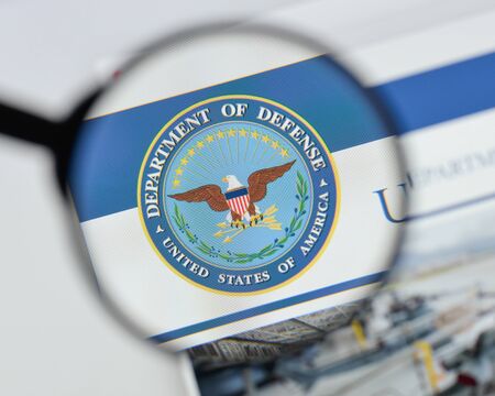 Milan, Italy - August 20, 2018: U.S. Dept of Defense website homepage. U.S. Dept of Defense logo visible.のeditorial素材