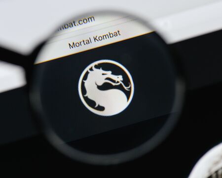 Milan, Italy - August 20, 2018: Mortal Kombat X website homepage. Mortal Kombat X logo visible.のeditorial素材
