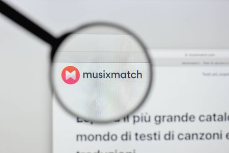 Milan, Italy - August 20, 2018: MUSIXMATCH website homepage. MUSIXMATCH logo visible.のeditorial素材