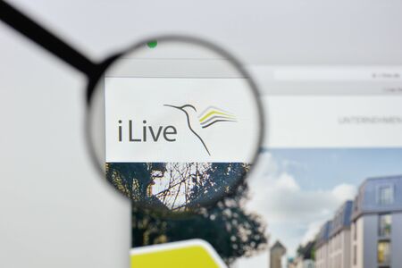 Milan, Italy - August 20, 2018: iLive Holding website homepage. iLive Holding logo visible.のeditorial素材