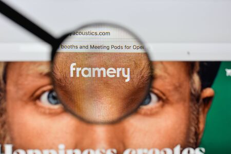 Milan, Italy - August 20, 2018: Framery website homepage. Framery logo visible.のeditorial素材