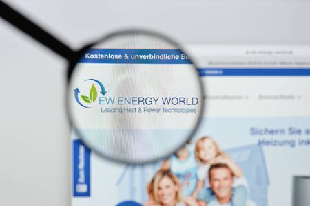 Milan, Italy - August 20, 2018: EWÂ Energy World website homepage. EWÂ Energy World logo visible.のeditorial素材