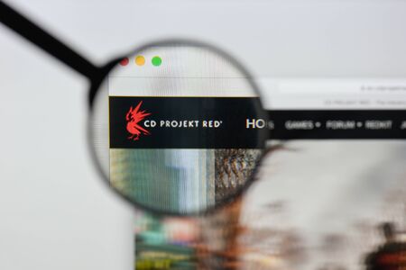 Milan, Italy - August 20, 2018: CD PROJEKT website homepage. CD PROJEKT logo visible.のeditorial素材