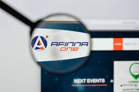 Milan, Italy - August 20, 2018: Afinna One website homepage. Afinna One logo visible.のeditorial素材