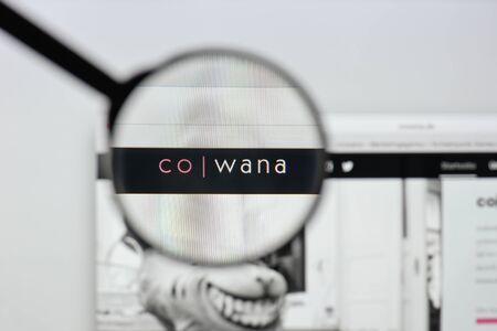 Milan, Italy - August 20, 2018: Cowana website homepage. Cowana logo visible.のeditorial素材