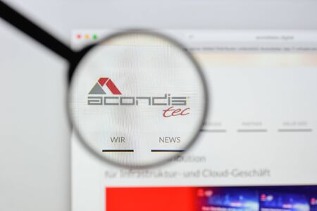 Milan, Italy - August 20, 2018: Acondistec website homepage. Acondistec logo visible.のeditorial素材