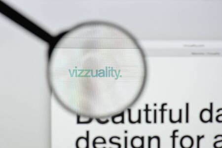 Milan, Italy - August 20, 2018: Vizzuality website homepage. Vizzuality logo visible.のeditorial素材