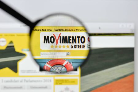 Milan, Italy - August 20, 2018: Movimento cinque 5 Stelle website homepage. Movimento cinque 5 Stelle logo visible.のeditorial素材