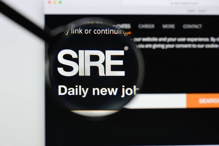 Milan, Italy - August 20, 2018: SIRE Life Sciences website homepage. SIRE Life Sciences logo visible.のeditorial素材